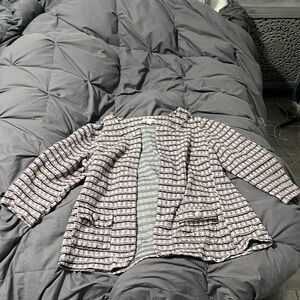 Large EST. 1946 plaid purple and white blazer